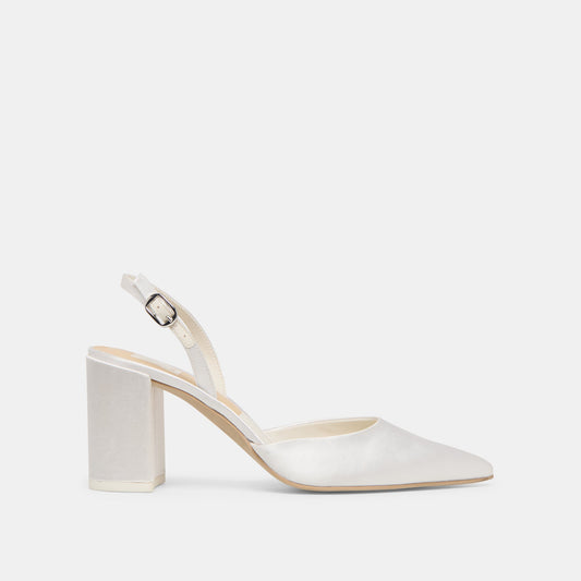 Dolce Vita SHOES | Carel True White Satin High Heels