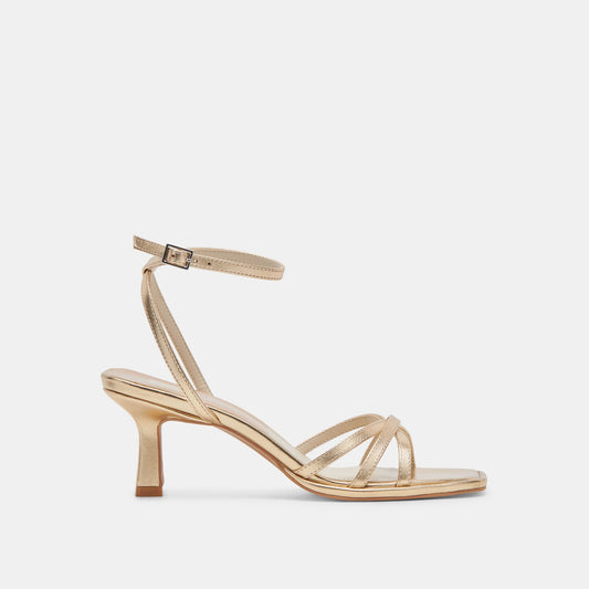 Dolce Vita SHOES | Manji Light Gold Metallic Leather Heels
