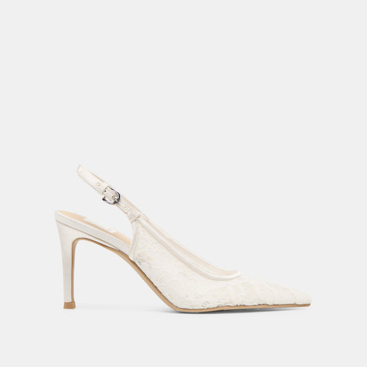 Dolce Vita SHOES | Yami True White Lace Heels