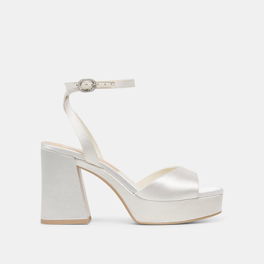 Dolce Vita SHOES | Felica White Satin Heels