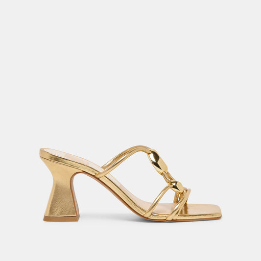 Dolce Vita SHOES | Alayna Gold Leather Heels