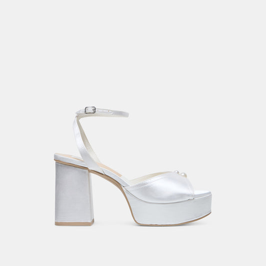 Dolce Vita SHOES | Bryla White Satin Heels