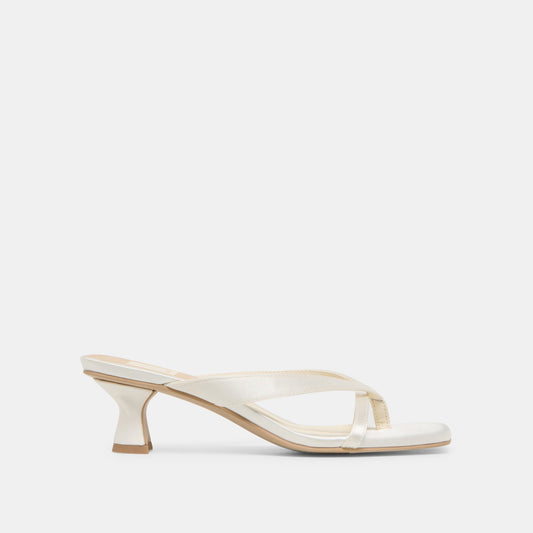 Dolce Vita SHOES | Brevel True White Satin Heels