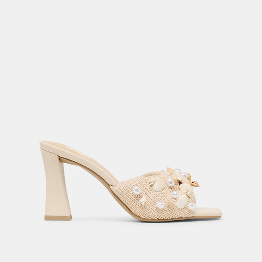 Dolce Vita SHOES | Tylah Oatmeal Beaded Raffia Heels