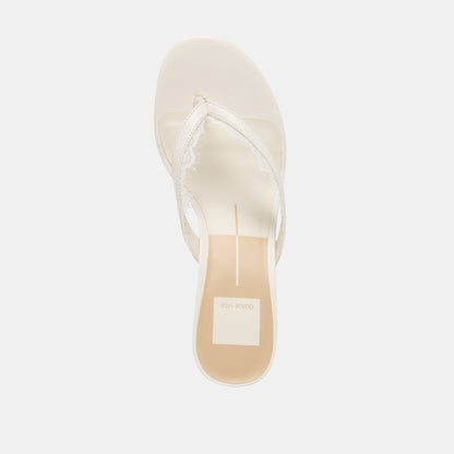 Dolce Vita SHOES | Daksie Lace True White Leather Heels