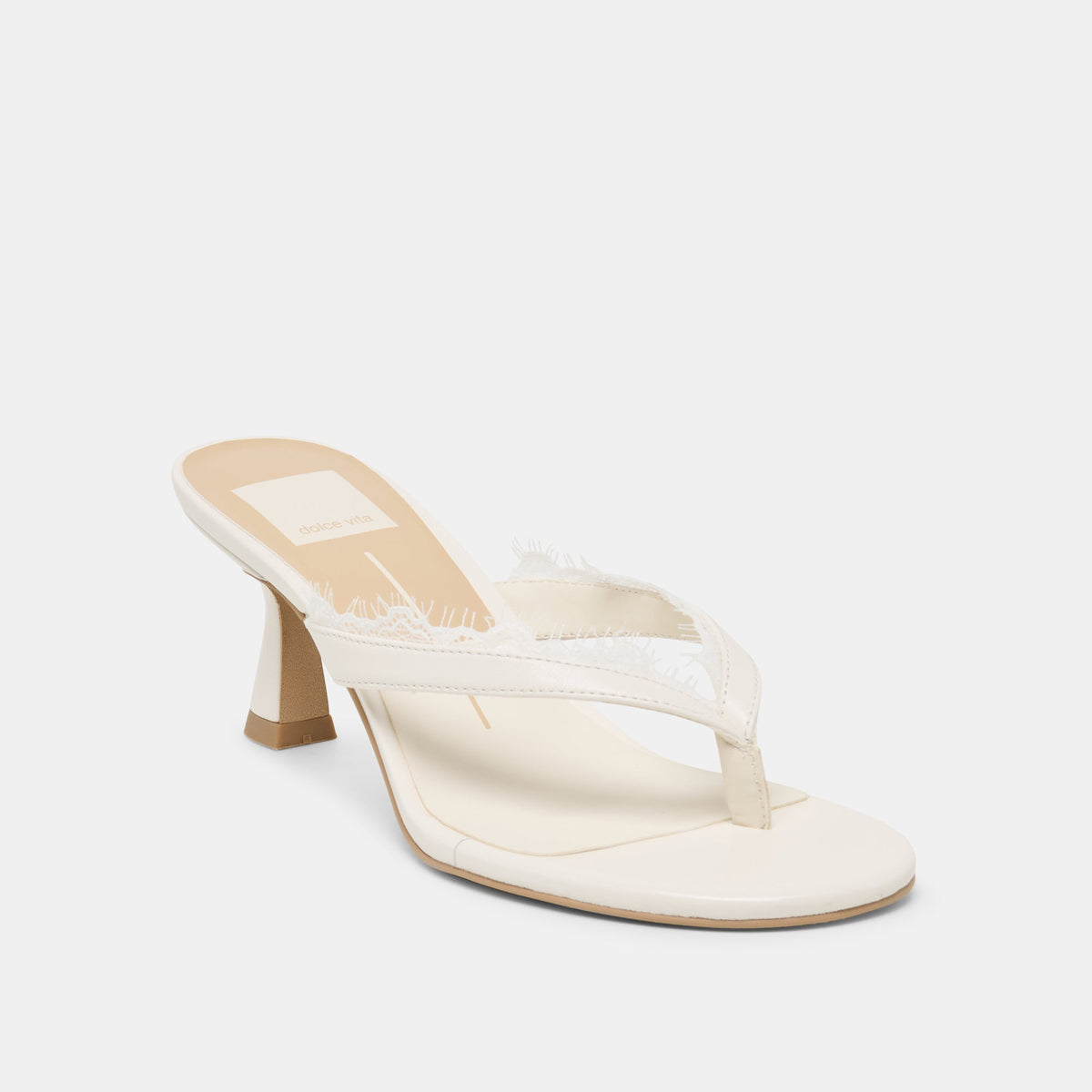 Dolce Vita SHOES | Daksie Lace True White Leather Heels
