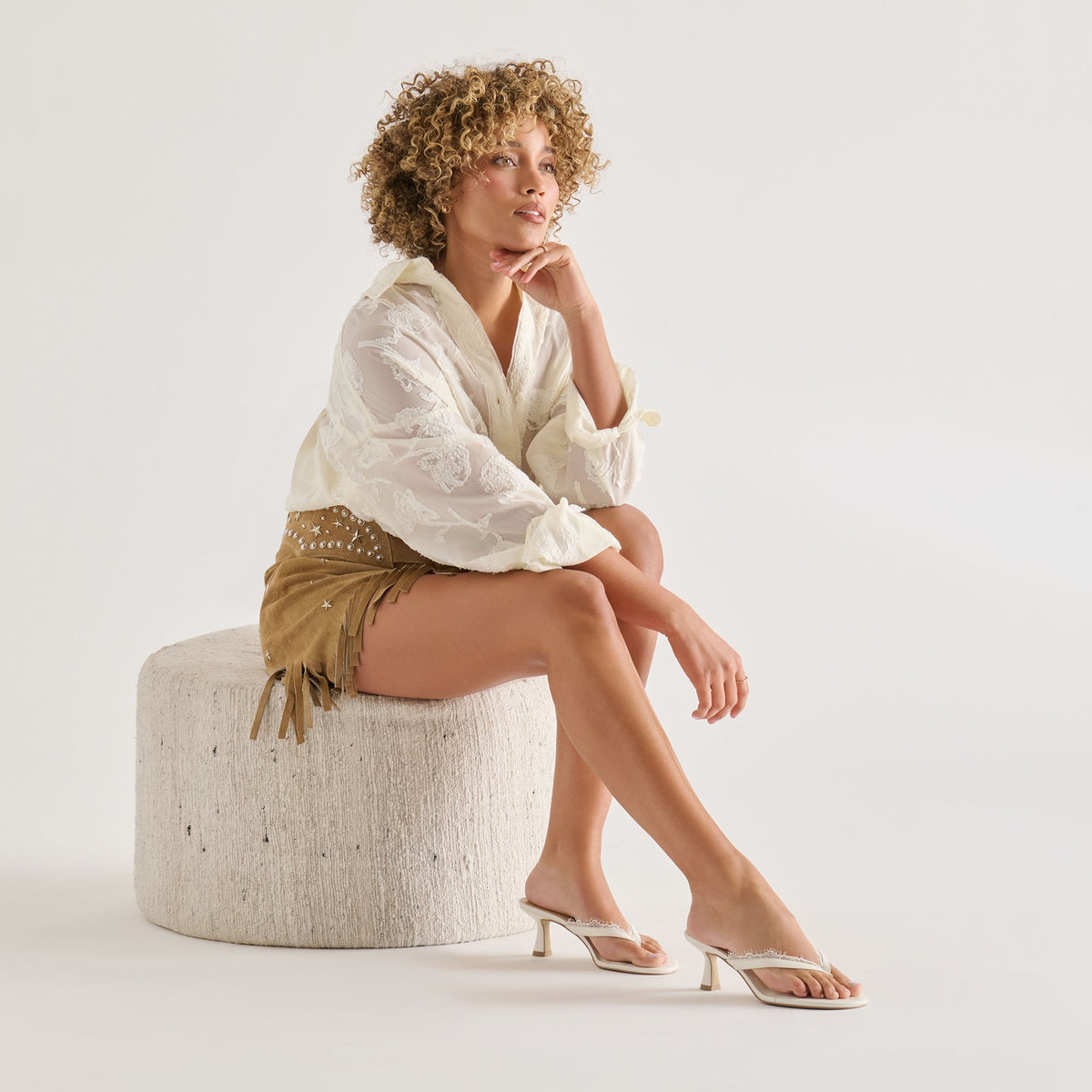 Dolce Vita SHOES | Daksie Lace True White Leather Heels