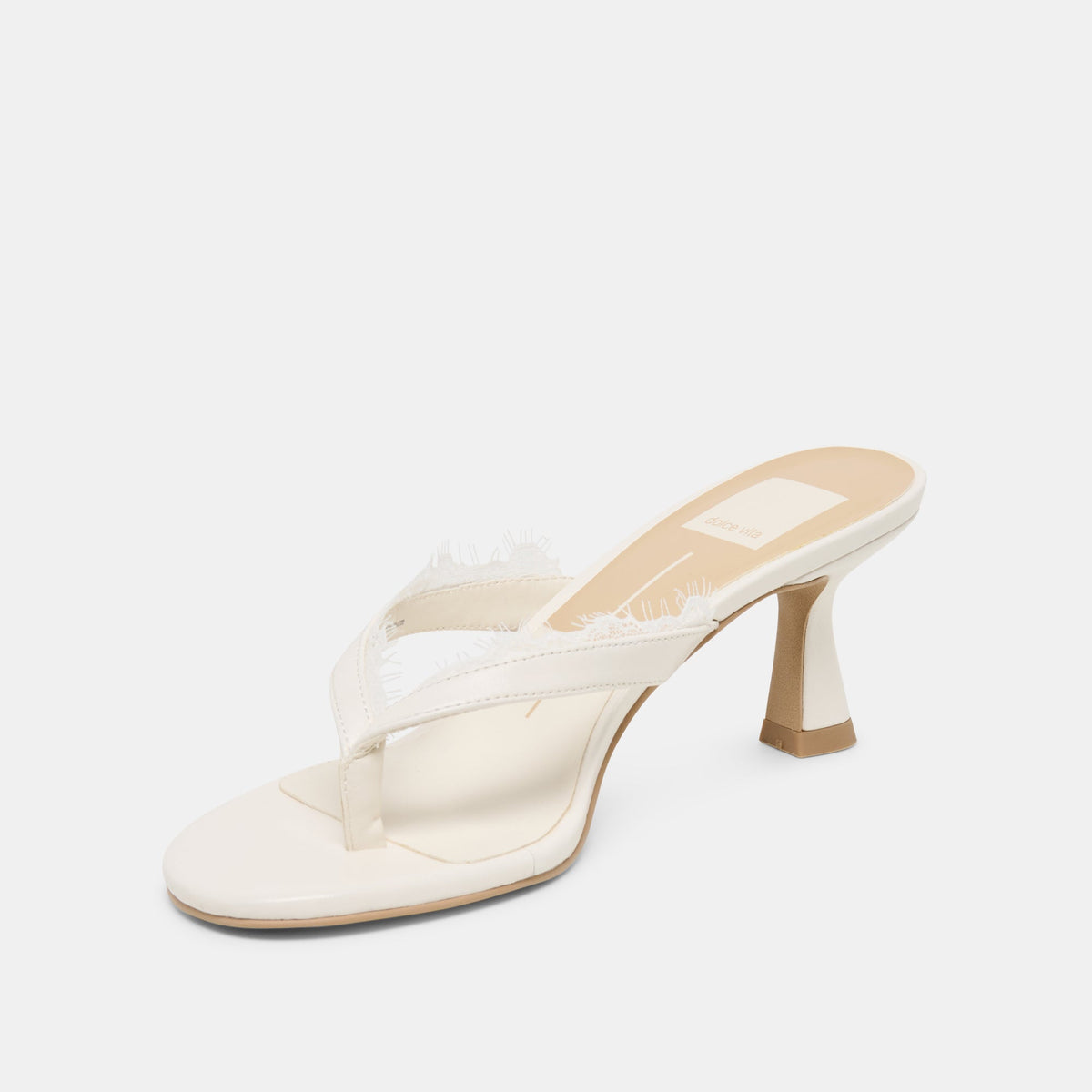 Dolce Vita SHOES | Daksie Lace True White Leather Heels