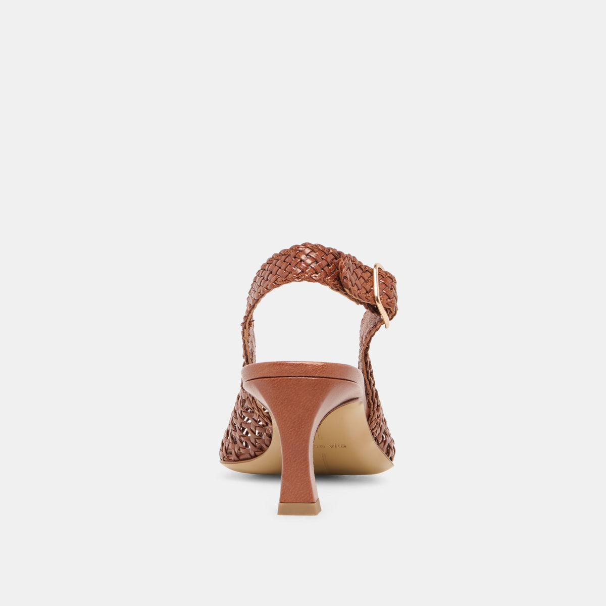 Dolce Vita SHOES | REMLA Tan Woven Leather Peep-Toe Kitten Heel
