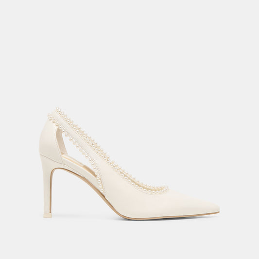 Dolce Vita SHOES | Kelson Pearl True White Leather Heels