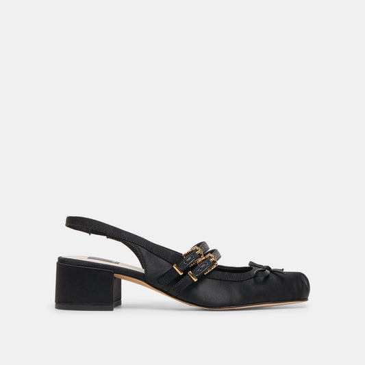 Dolce Vita SHOES | Loris Onyx Satin Heels