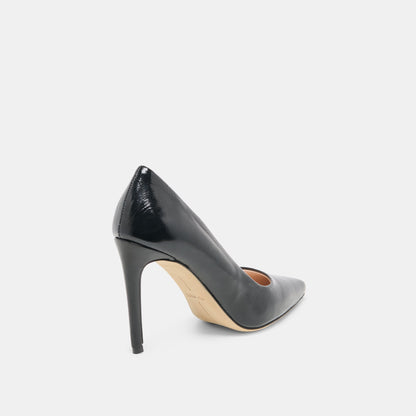 Dolce Vita SHOES | LANKY Black Leather Closed-Toe Pump Stiletto Heels