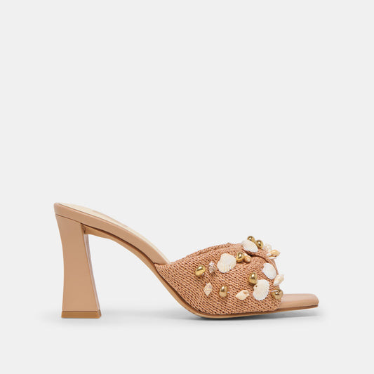 Dolce Vita SHOES | Tylah Toffee Beaded Raffia Heels