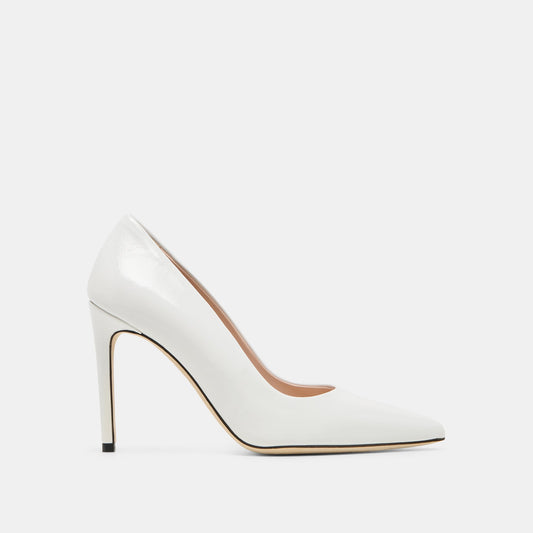 Dolce Vita SHOES | LANKY White Leather Closed-Toe Pump Stiletto Heels