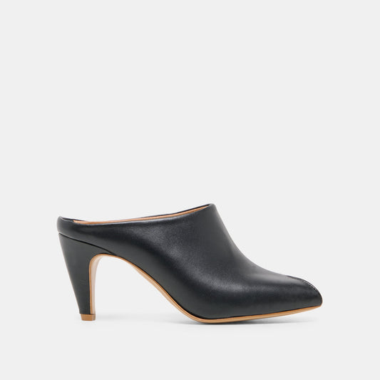 Dolce Vita SHOES | MERY Black Leather Peep-Toe Heels