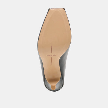 Dolce Vita SHOES | MERY Black Leather Peep-Toe Heels