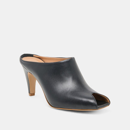 Dolce Vita SHOES | MERY Black Leather Peep-Toe Heels