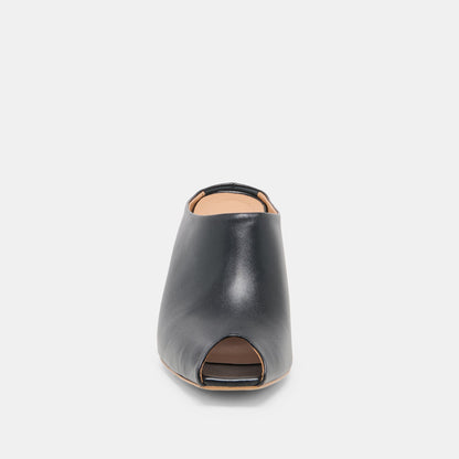 Dolce Vita SHOES | MERY Black Leather Peep-Toe Heels