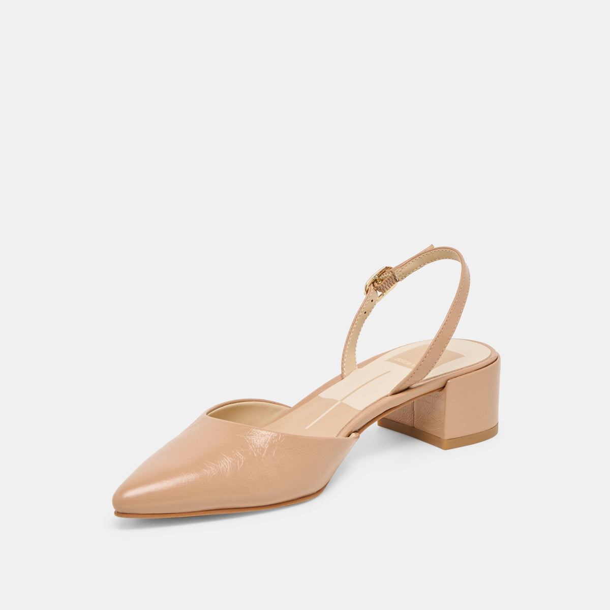 Dolce Vita SHOES | Carel Wide Lt Tan Crinkle Patent Leather Heels