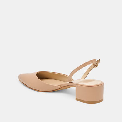 Dolce Vita SHOES | Carel Wide Lt Tan Crinkle Patent Leather Heels