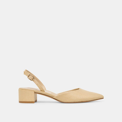 Dolce Vita SHOES | Carel Light Natural Raffia Heels