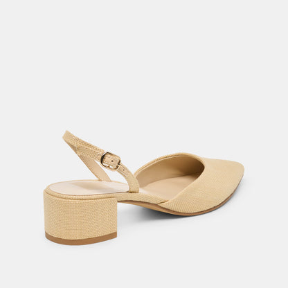Dolce Vita SHOES | Carel Light Natural Raffia Heels