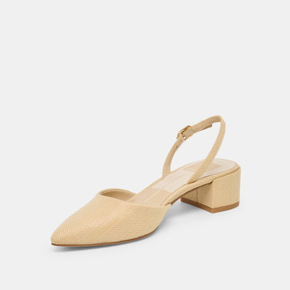 Dolce Vita SHOES | Carel Light Natural Raffia Heels