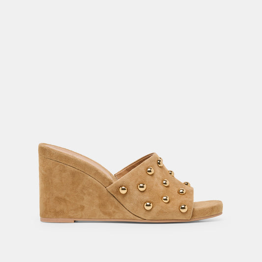 Dolce Vita SHOES | Holta Stud Lt Brown Suede Wedges
