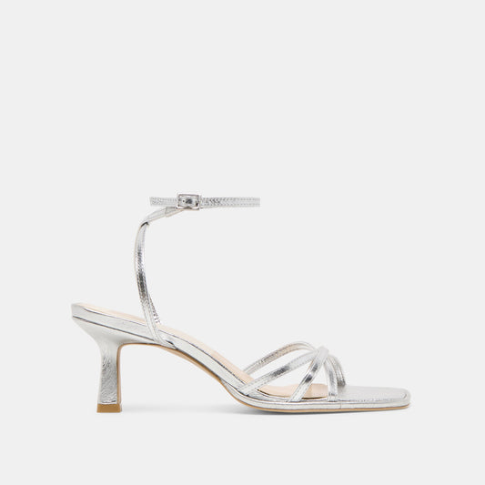 Dolce Vita SHOES | Manji Silver Metallic Leather Heels