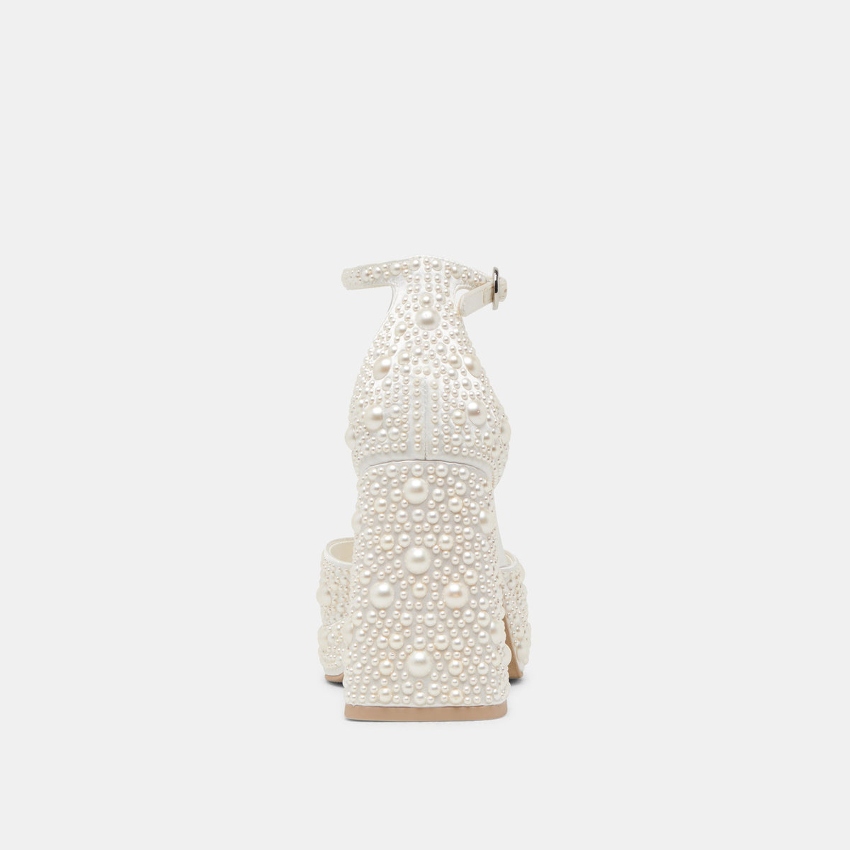Dolce Vita SHOES | PANDRO PEARL WIDE HEELS TRUE WHITE SATIN
 – Dolce Vita