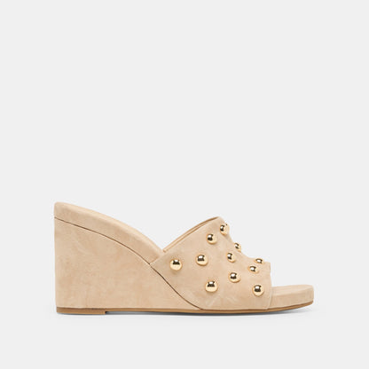 Dolce Vita SHOES | Holta Stud Camel Suede Wedges