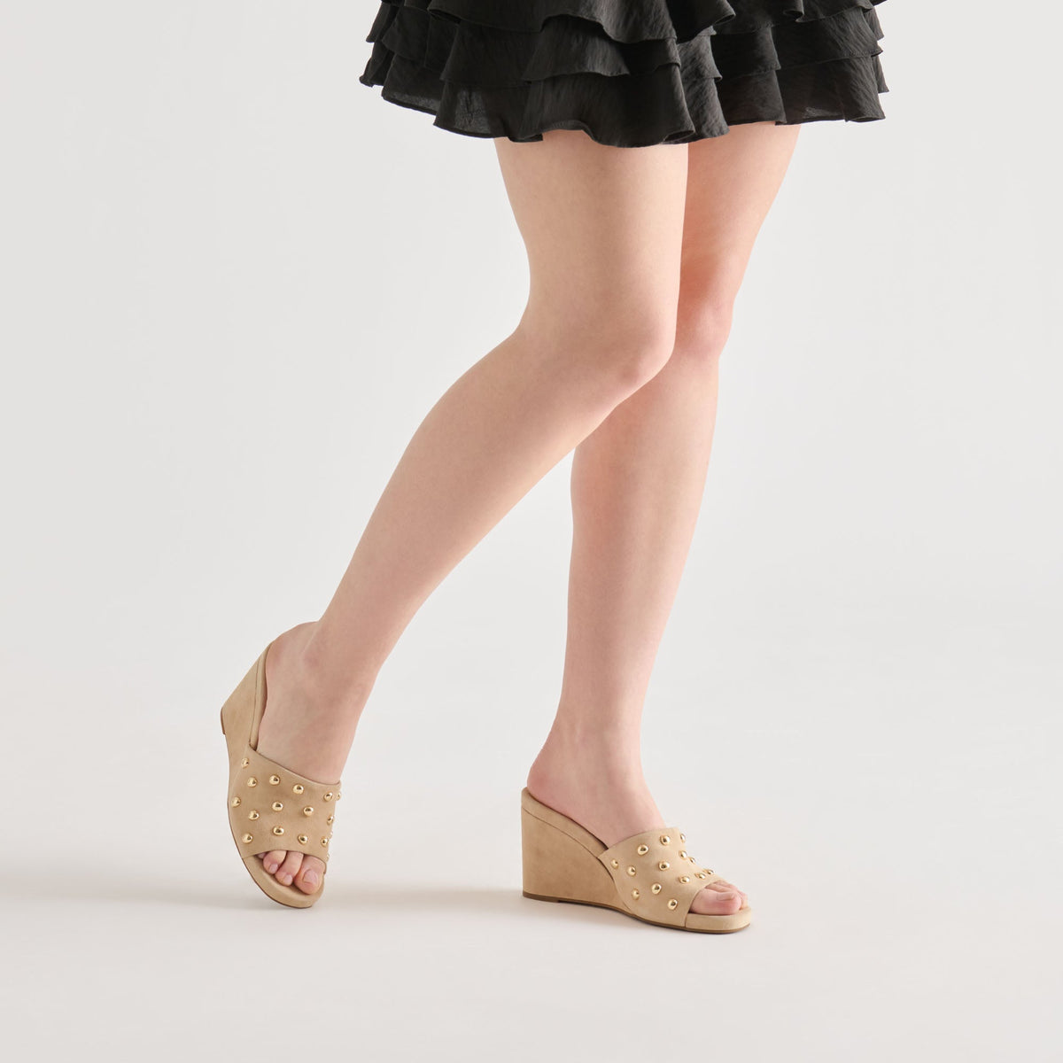 Dolce Vita SHOES | Holta Stud Camel Suede Wedges