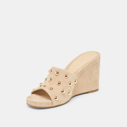 Dolce Vita SHOES | Holta Stud Camel Suede Wedges