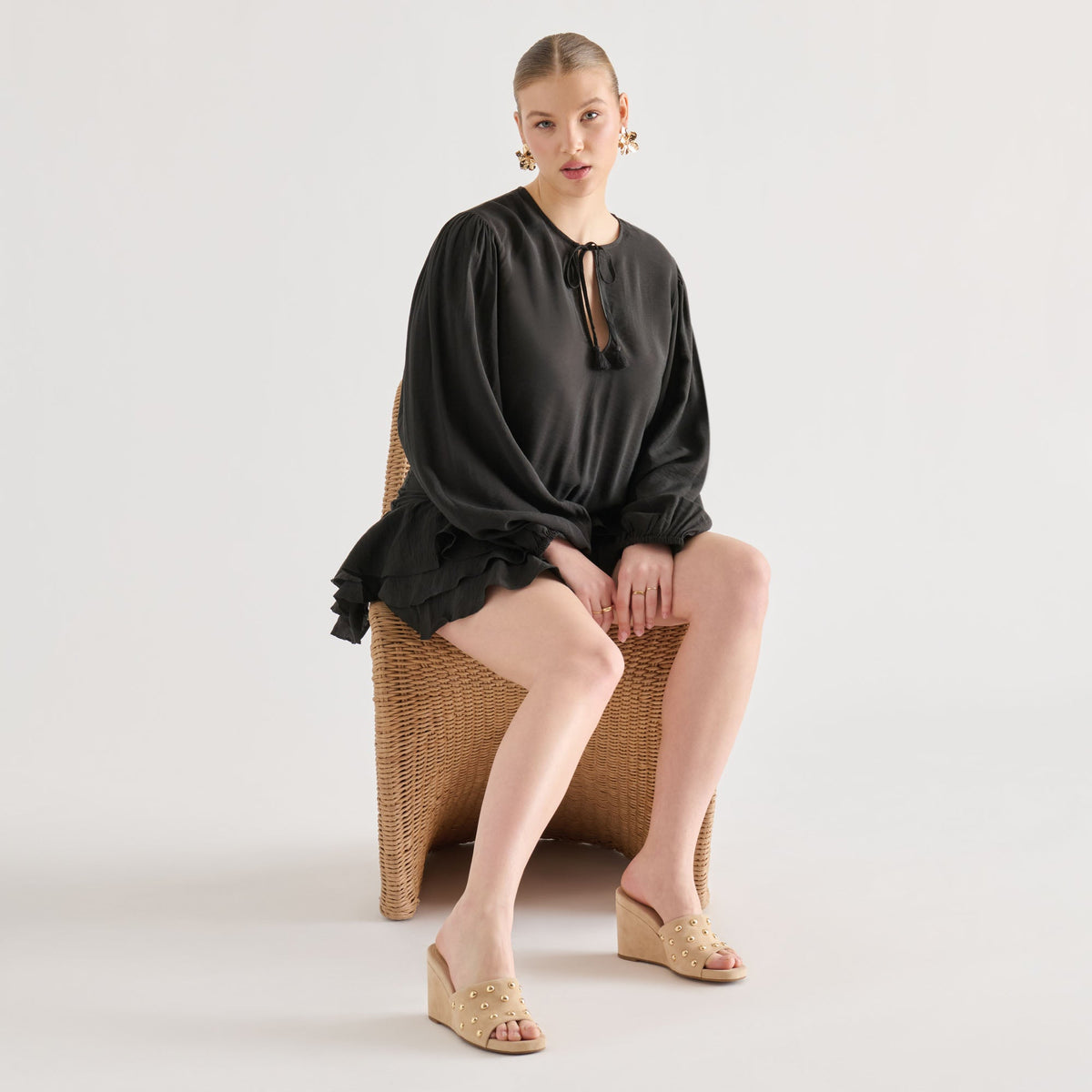 Dolce Vita SHOES | Holta Stud Camel Suede Wedges