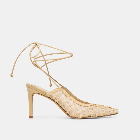 Dolce Vita SHOES | Yael Lt Natural Woven Raffia Heels
