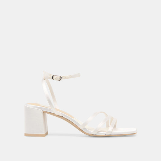 Dolce Vita SHOES | Ysabel True White Satin Heels