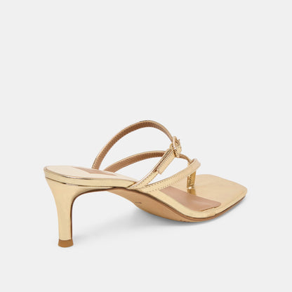 Dolce Vita SHOES | Biaga Gold Distressed Leather Heels