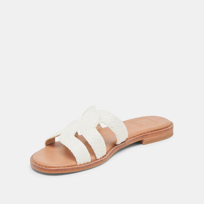 Dolce Vita SHOES | EMON WIDE SANDALS WHITE RAFFIA
 – Dolce Vita