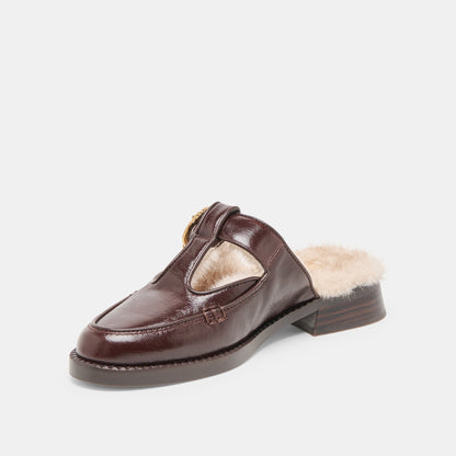 Dolce Vita SHOES | Harlah Plush Chocolate Leather Flats