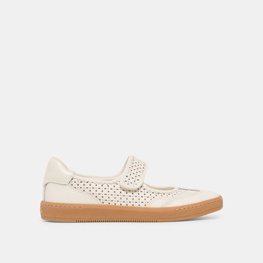 Dolce Vita SHOES | Nanet White Perforated Leather Sneakers