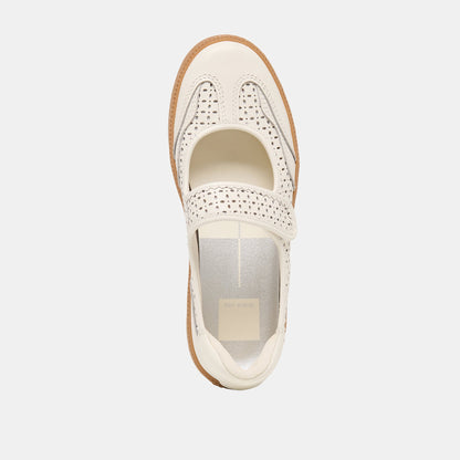 Dolce Vita SHOES | Nanet White Perforated Leather Sneakers