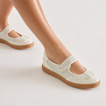 Dolce Vita SHOES | Nanet White Perforated Leather Sneakers