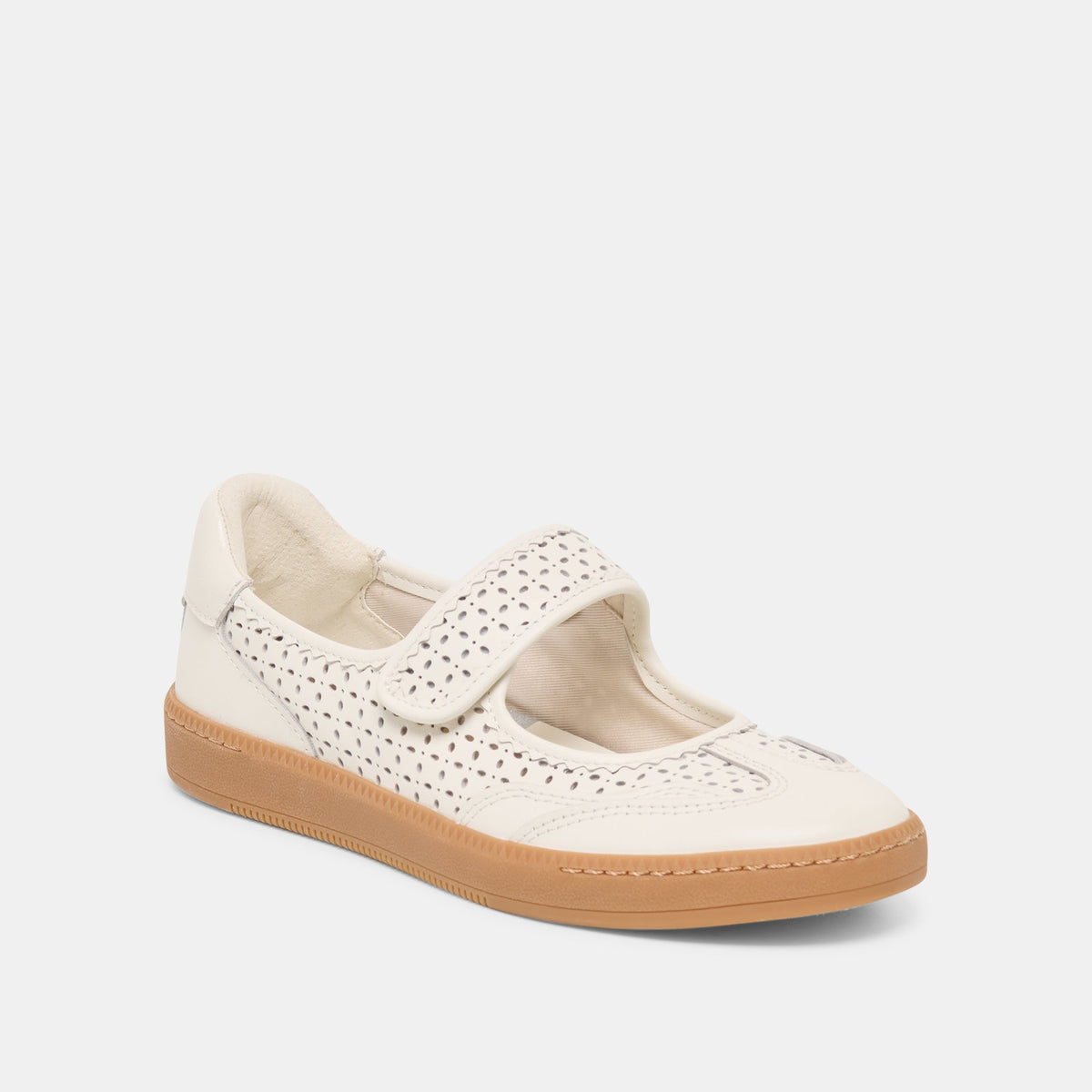 Dolce Vita SHOES | Nanet White Perforated Leather Sneakers