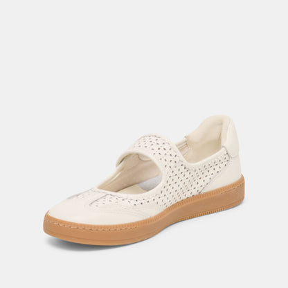 Dolce Vita SHOES | Nanet White Perforated Leather Sneakers