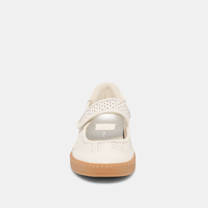 Dolce Vita SHOES | Nanet White Perforated Leather Sneakers