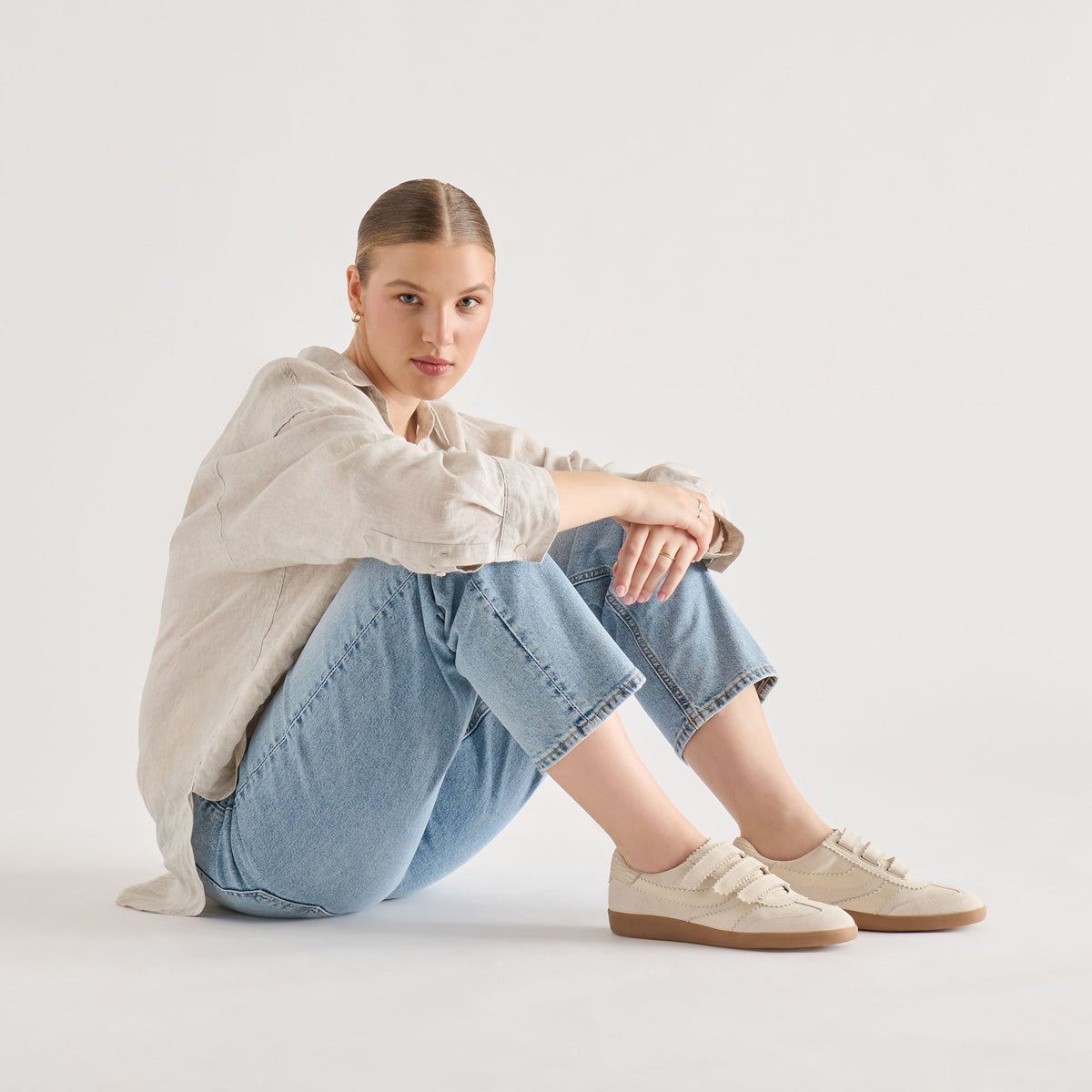 Dolce Vita SHOES | Merit Velcro Ivory Leather Sneakers