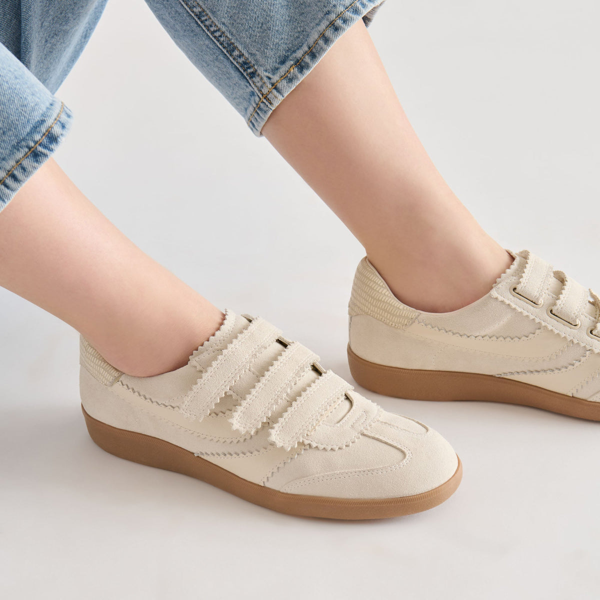 Dolce Vita SHOES | Merit Velcro Ivory Leather Sneakers