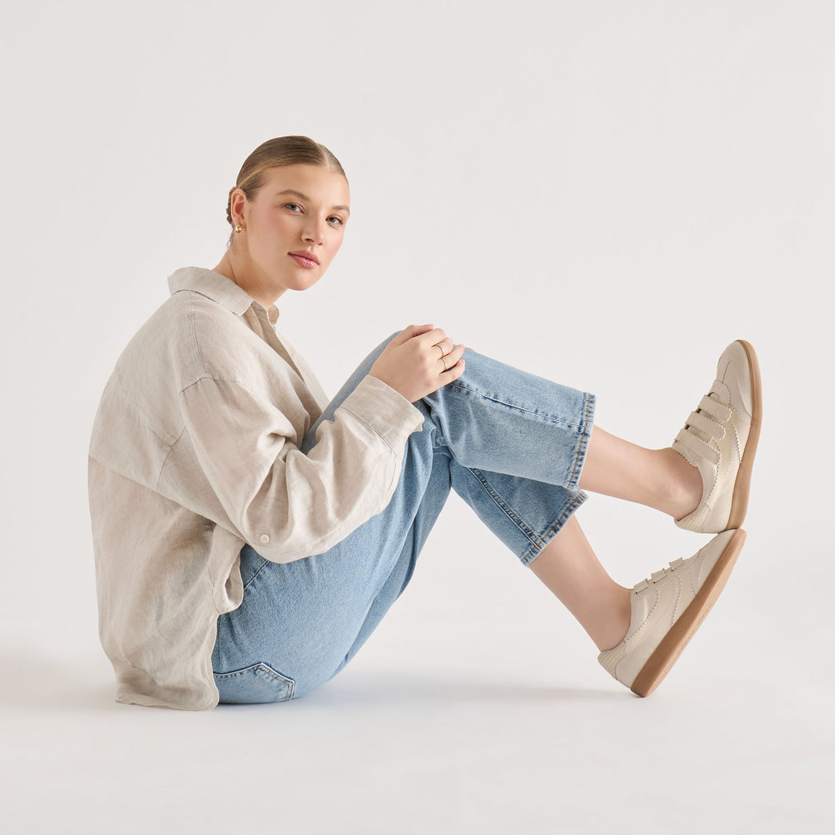 Dolce Vita SHOES | Merit Velcro Ivory Leather Sneakers
