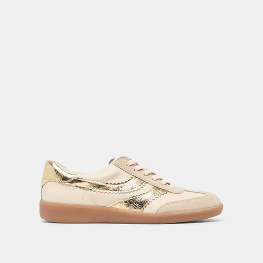Dolce Vita SHOES | Merit White Gold Leather Sneakers