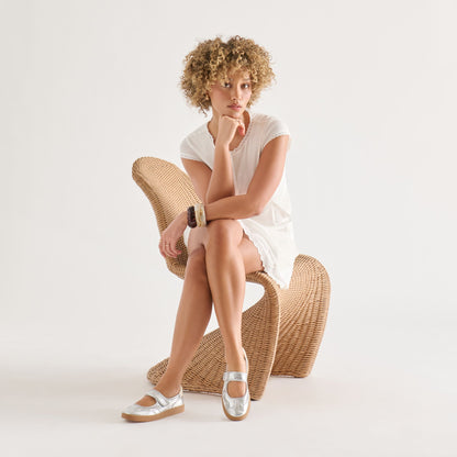 Dolce Vita SHOES | Nanet Silver Leather Sneakers